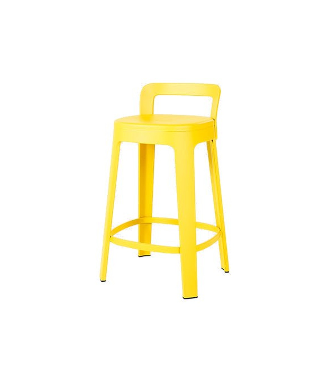 Ombra Counter Stool by RS Barcelona in Sulfur Yellow, With backrest back view – In Dubai by WSPR