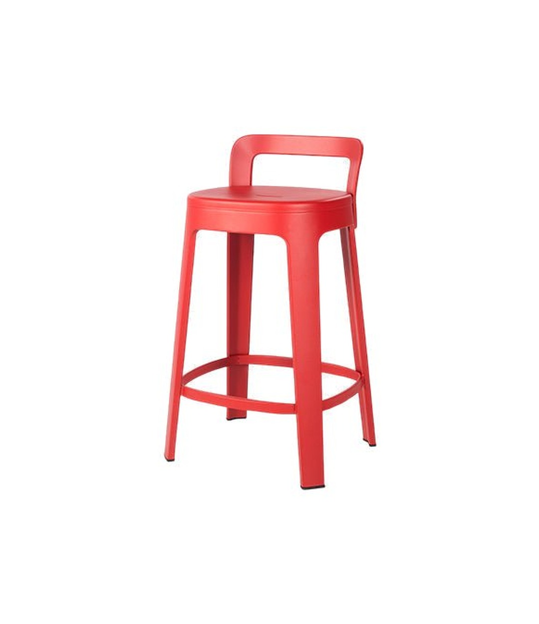 Ombra Counter Stool by RS Barcelona in Traffic Red, With backrest back view – In Dubai by WSPR