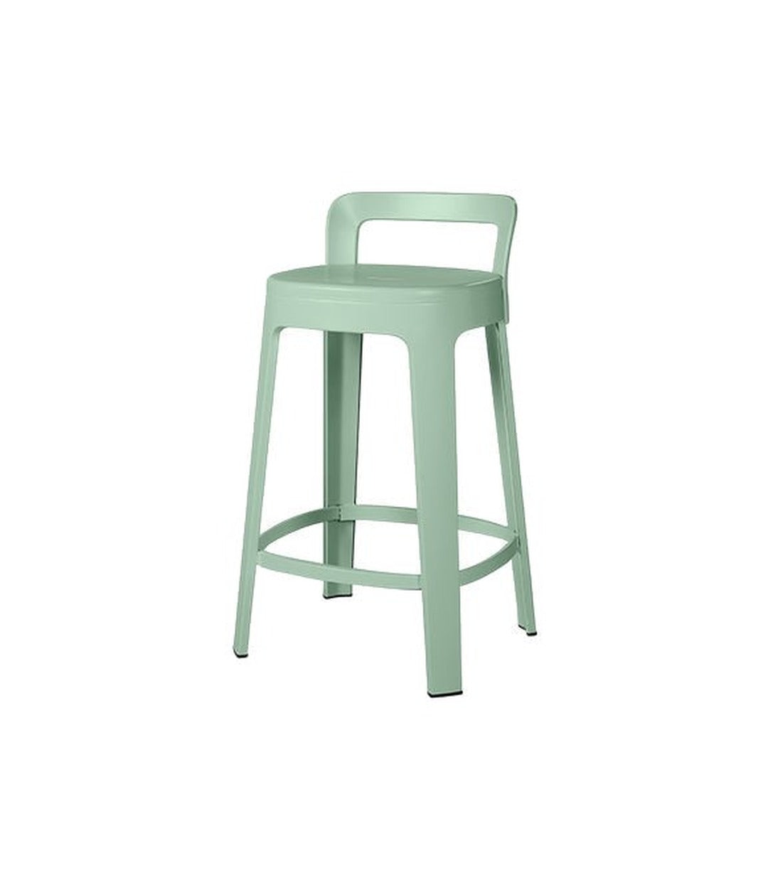 Ombra Counter Stool by RS Barcelona in Warm Sage, With backrest back view – In Dubai by WSPR