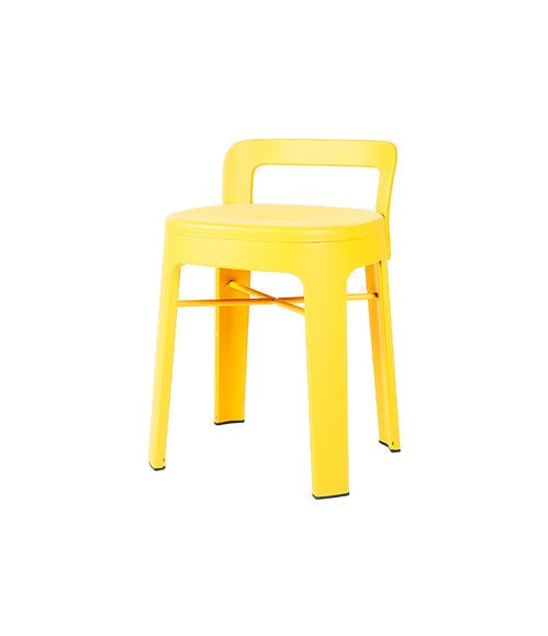 Ombra Low Stool by RS Barcelona in Sulfur Yellow, With backrest back view – In Dubai by WSPR