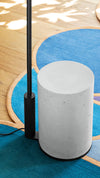 Ozz Floor Lamp by Miniforms, close view of the concrete base on a blue rug – In Dubai by WSPR