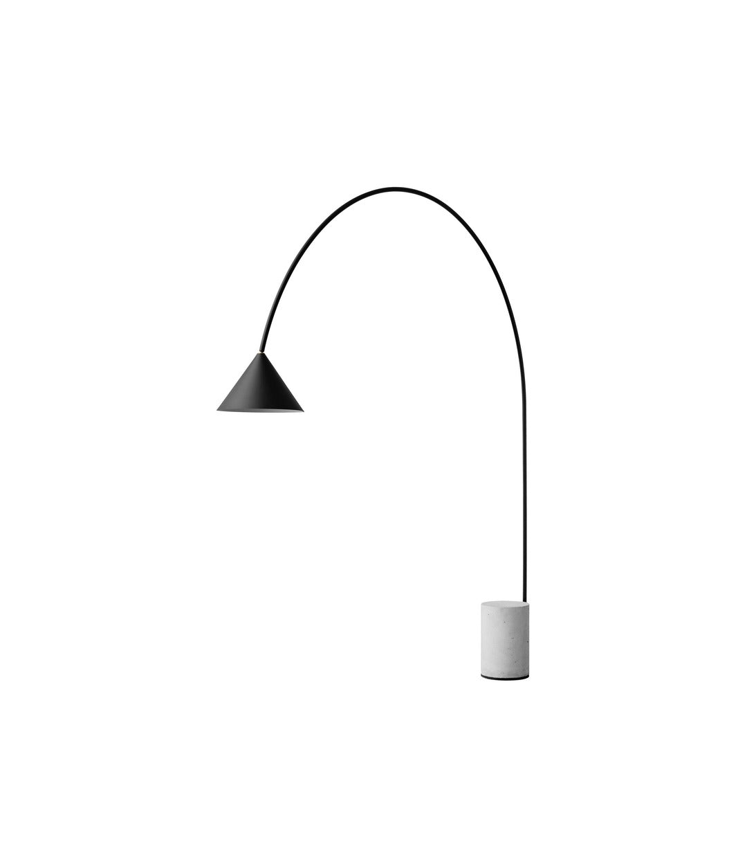 Ozz floor lamp by Miniforms in black metal with concrete base – In Dubai by WSPR
