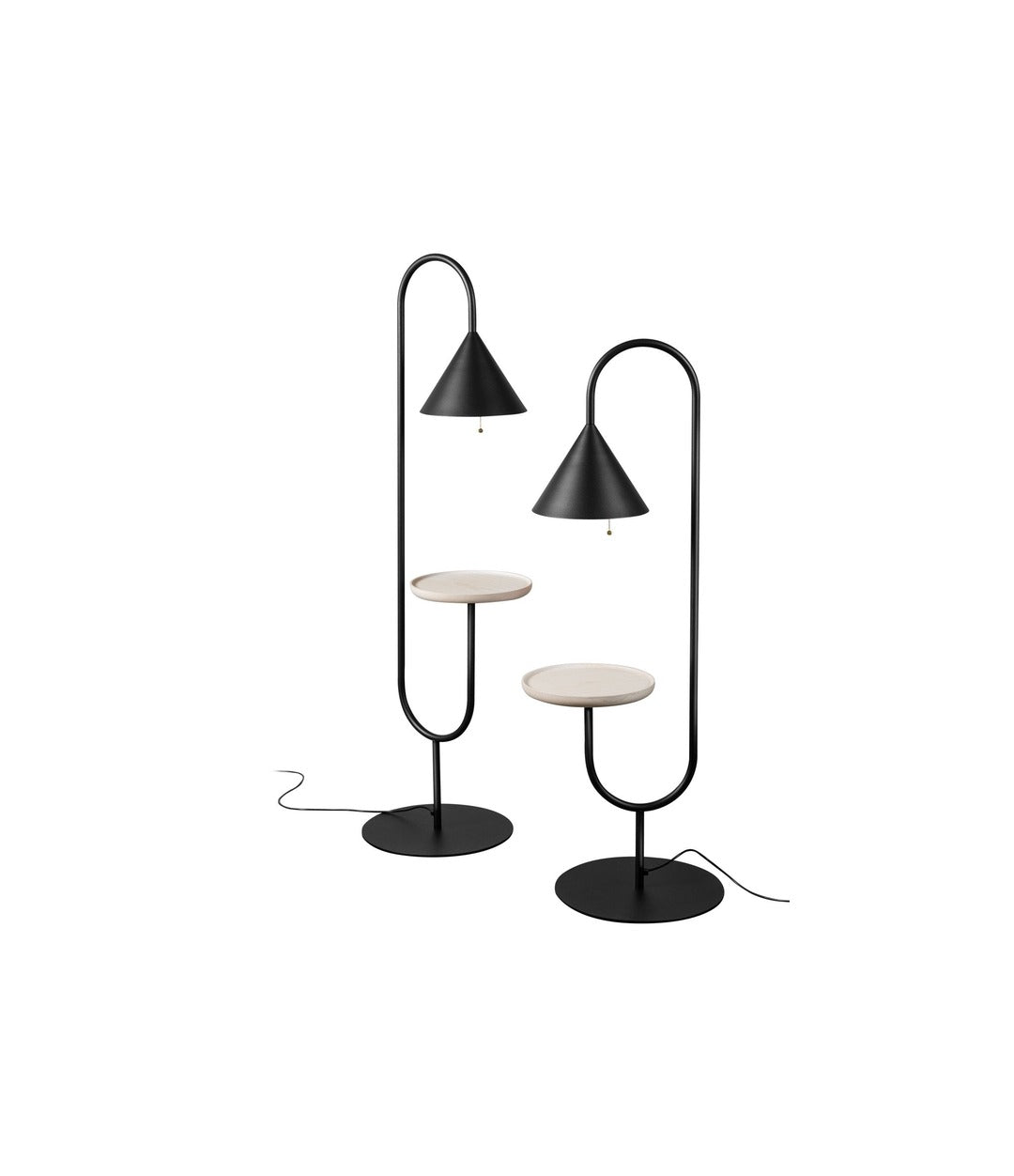 Ozz lamp by Miniforms with Natural Ash shelf, pair in two heights – In Dubai by WSPR