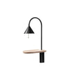 Ozz Wall S Lamp by Miniforms with shelf in black and natural wood – In Dubai by WSPR