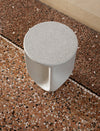 Pinto Coffee Table by Miniforms in a pale concrete finish, seen from above on a terrazzo floor – In Dubai by WSPR