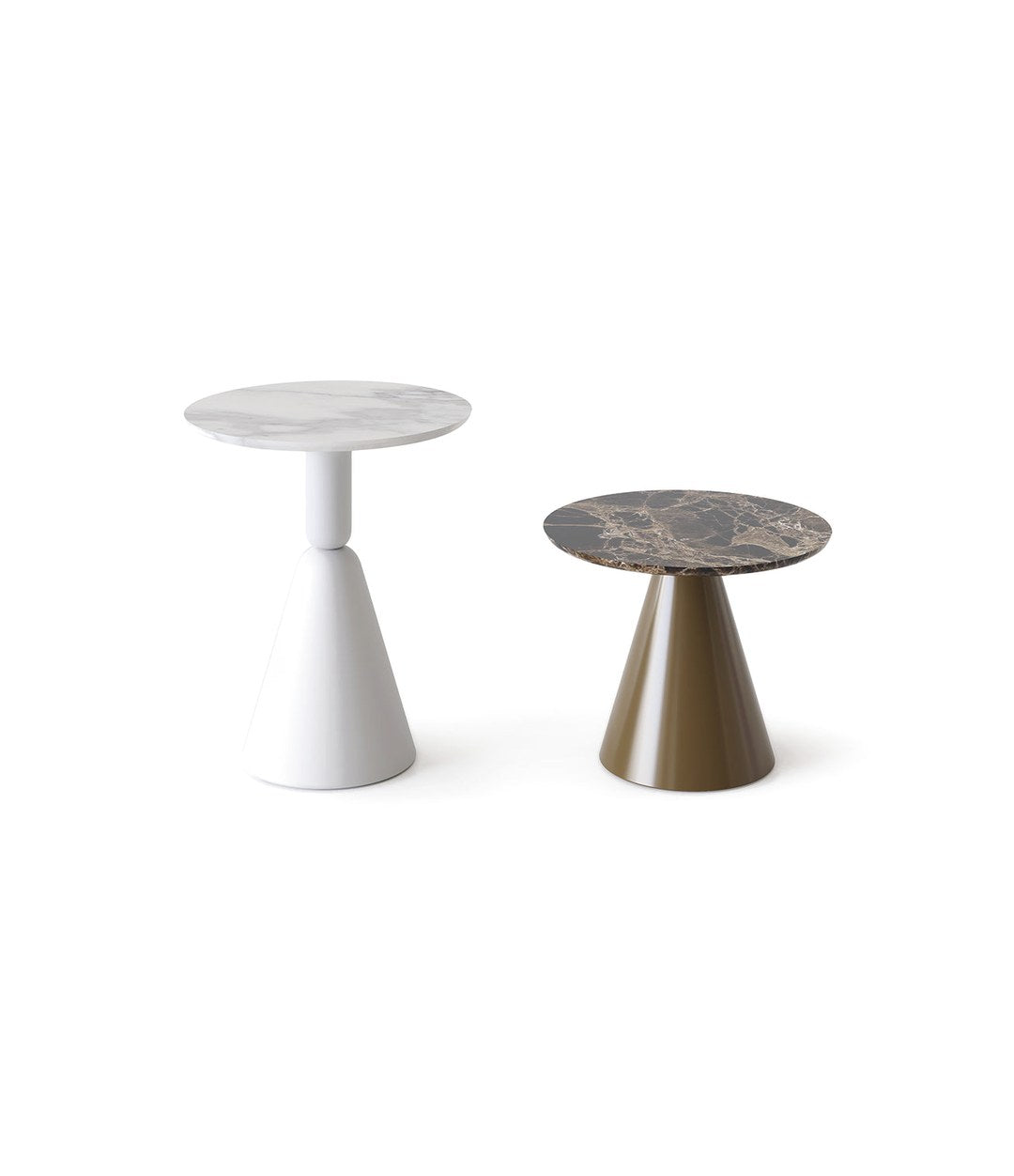 Pion Side Table by Sancal in white with a marble table – In Dubai by WSPR