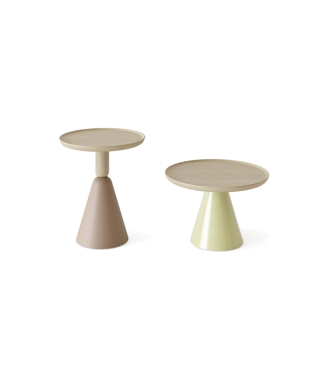 Pion Side Table by Sancal in taupe and pale yellow – In Dubai by WSPR