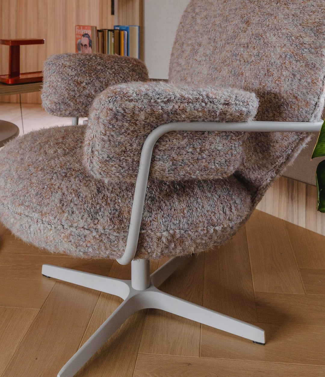 Planta Armchair by Sancal in bouclé, side view – In Dubai by WSPR