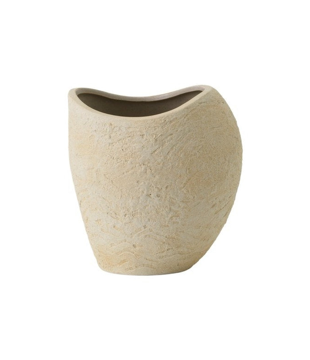 Plantas Planter by Audo in ivory, size H24 cm, front view – In Dubai by WSPR