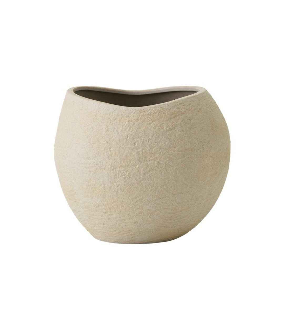 Plantas Planter by Audo in ivory, size H26 cm, front view – In Dubai by WSPR