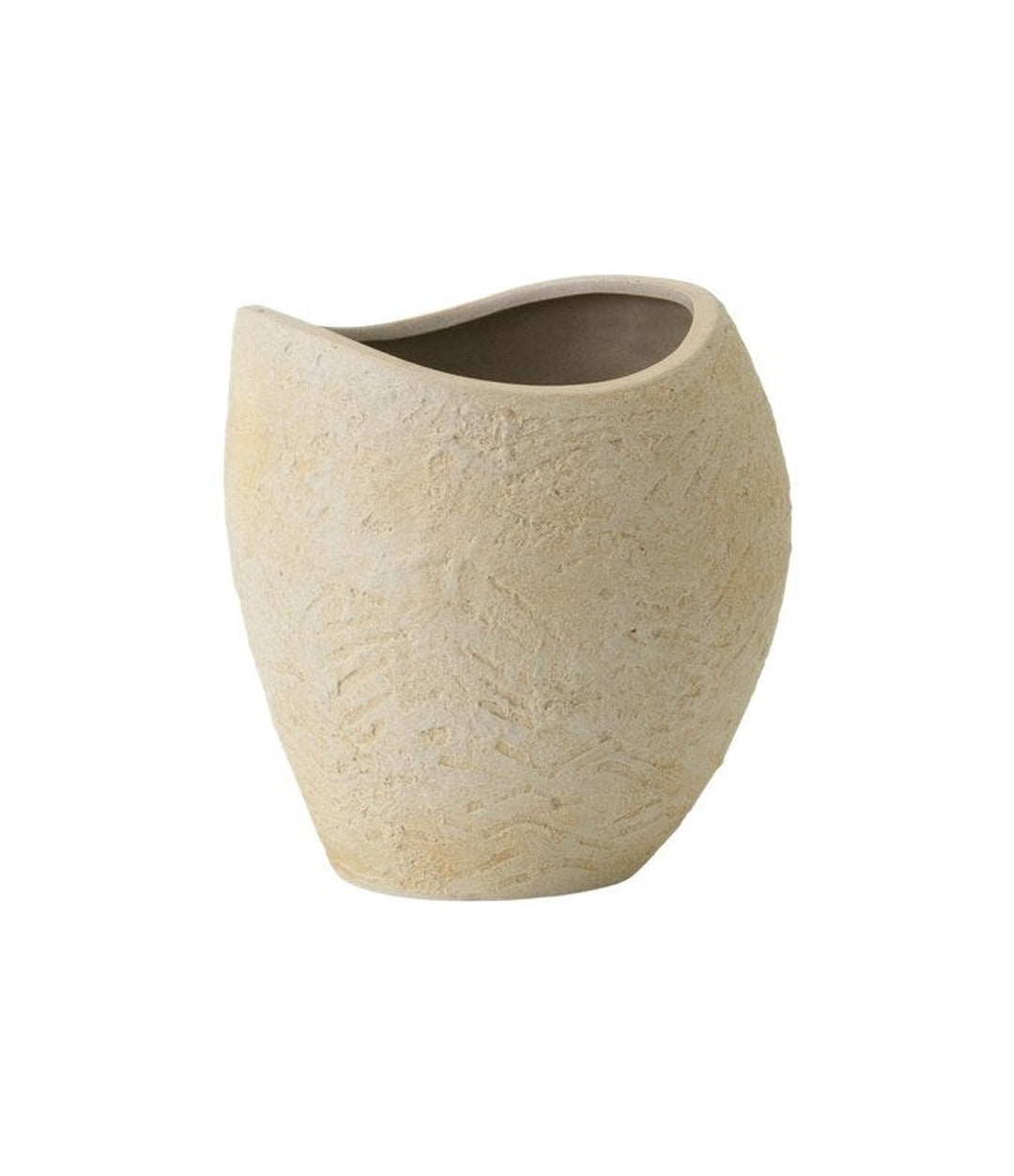 Plantas Planter by Audo in ivory, size H24 cm, angled view – In Dubai by WSPR