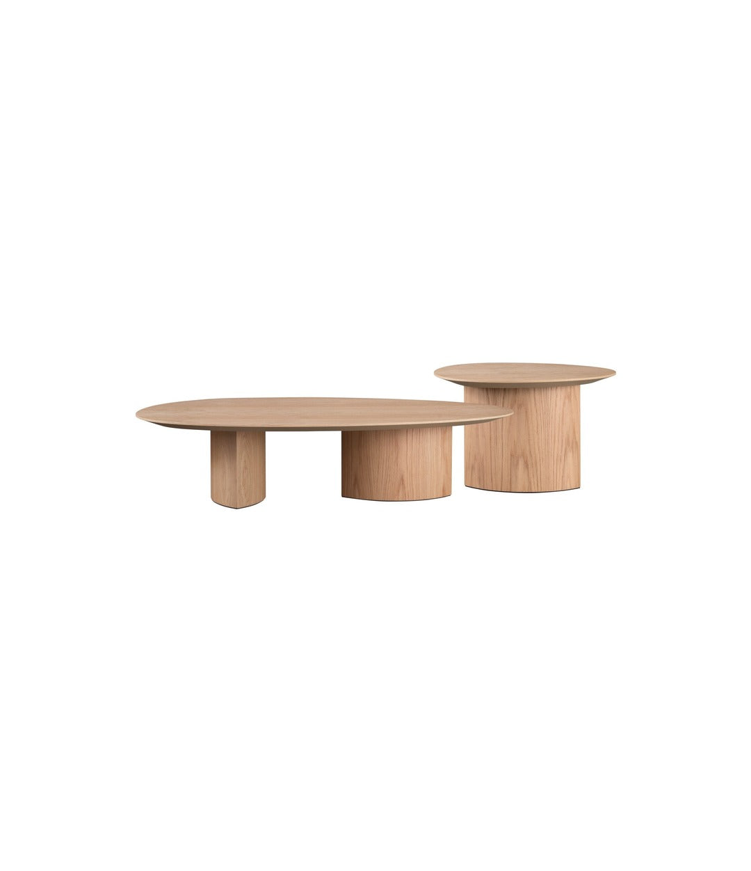 Plautino coffee and side table set by Miniforms in oak top – In Dubai by WSPR