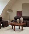 Plinth Coffee Table, 80x80 by 101 Copenhagen in Classic Brown Oak in a styled interior – In Dubai by WSPR