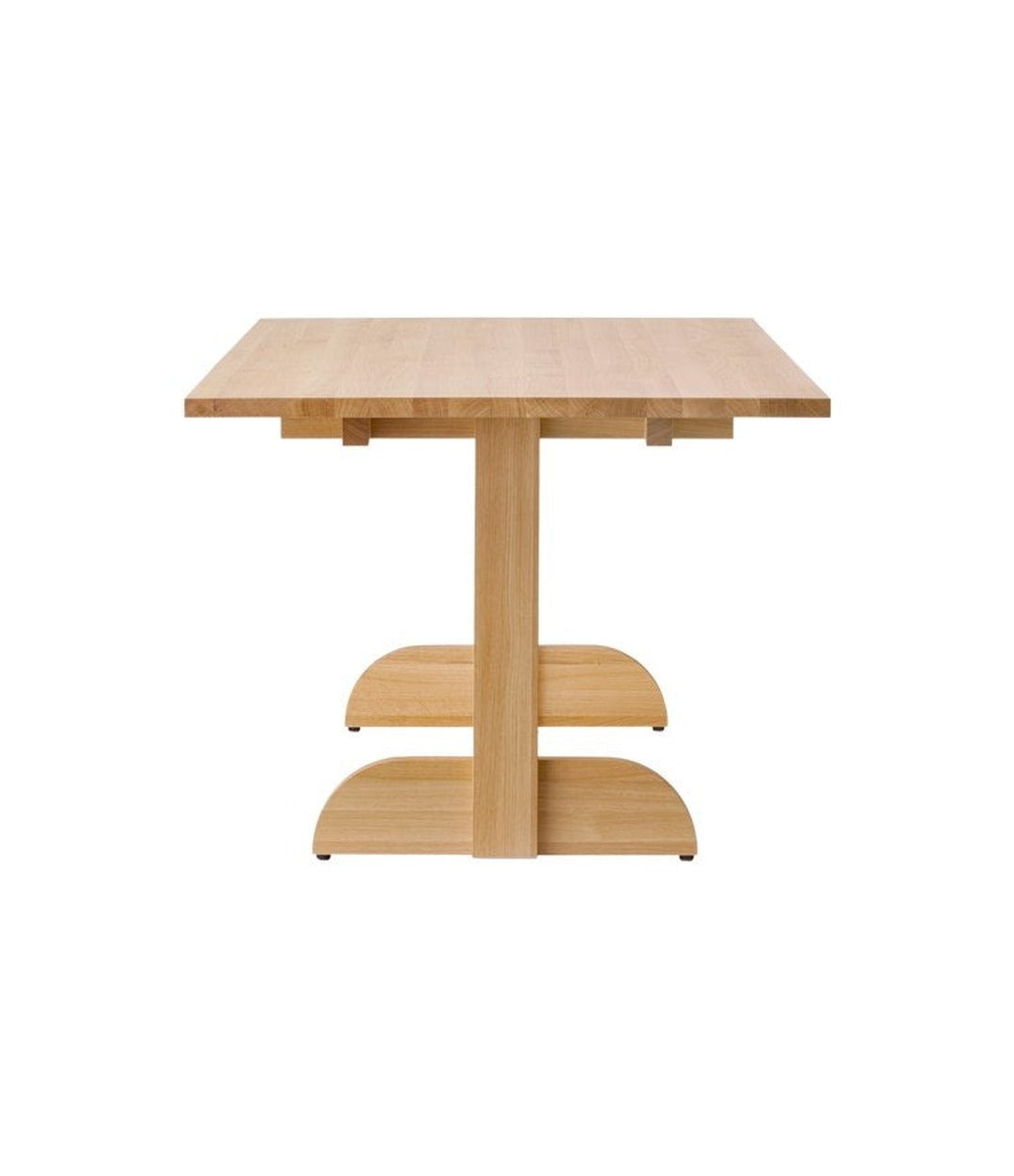 Puffin Dining Table, Rectangular by Audo in solid oak, end view – In Dubai by WSPR