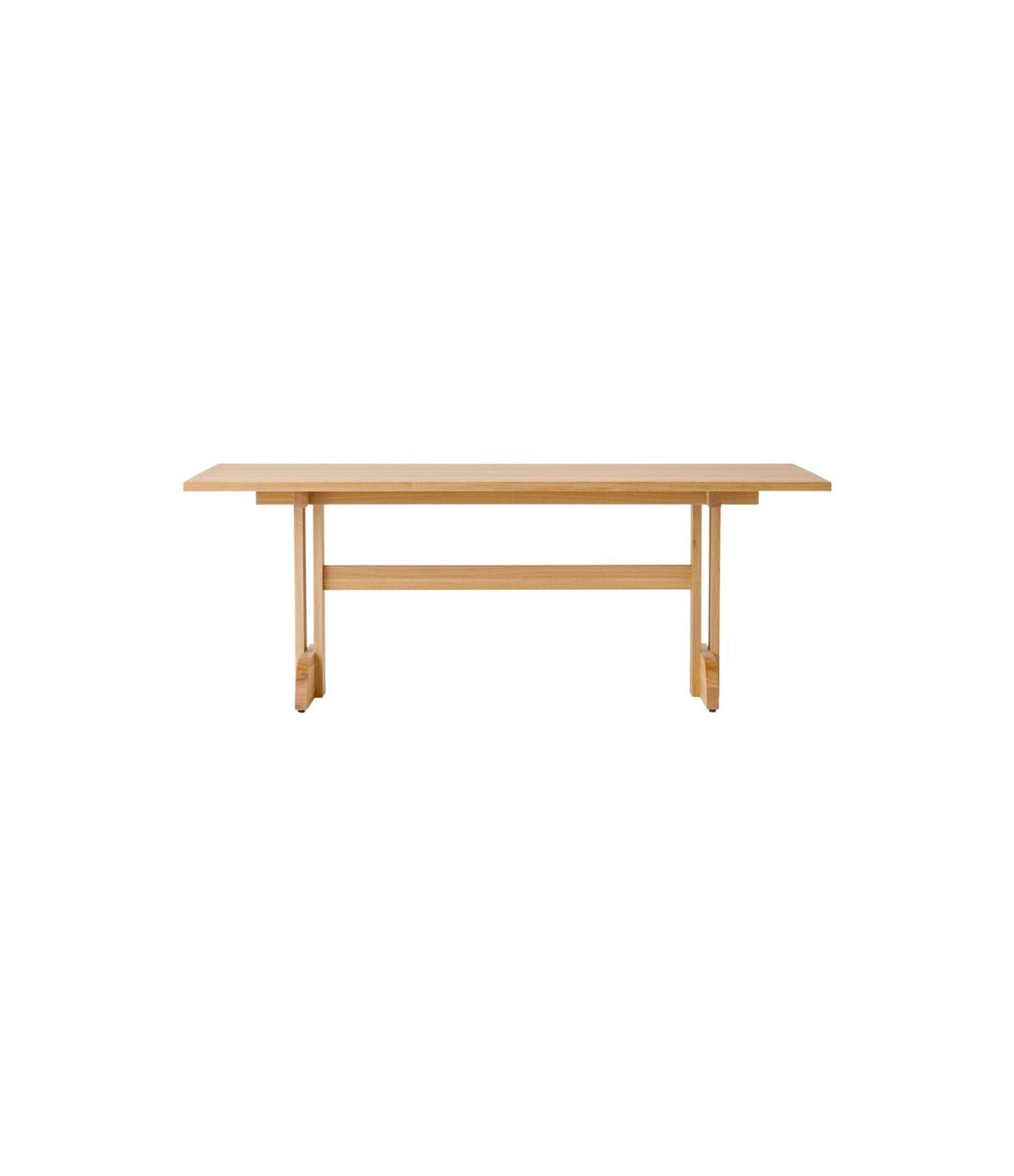 Puffin Dining Table, Rectangular by Audo in solid oak, front view – In Dubai by WSPR