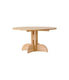 Puffin Dining Table, Round by Audo in natural oak with a solid oak top, Ø140 cm, angled view – In Dubai by WSPR