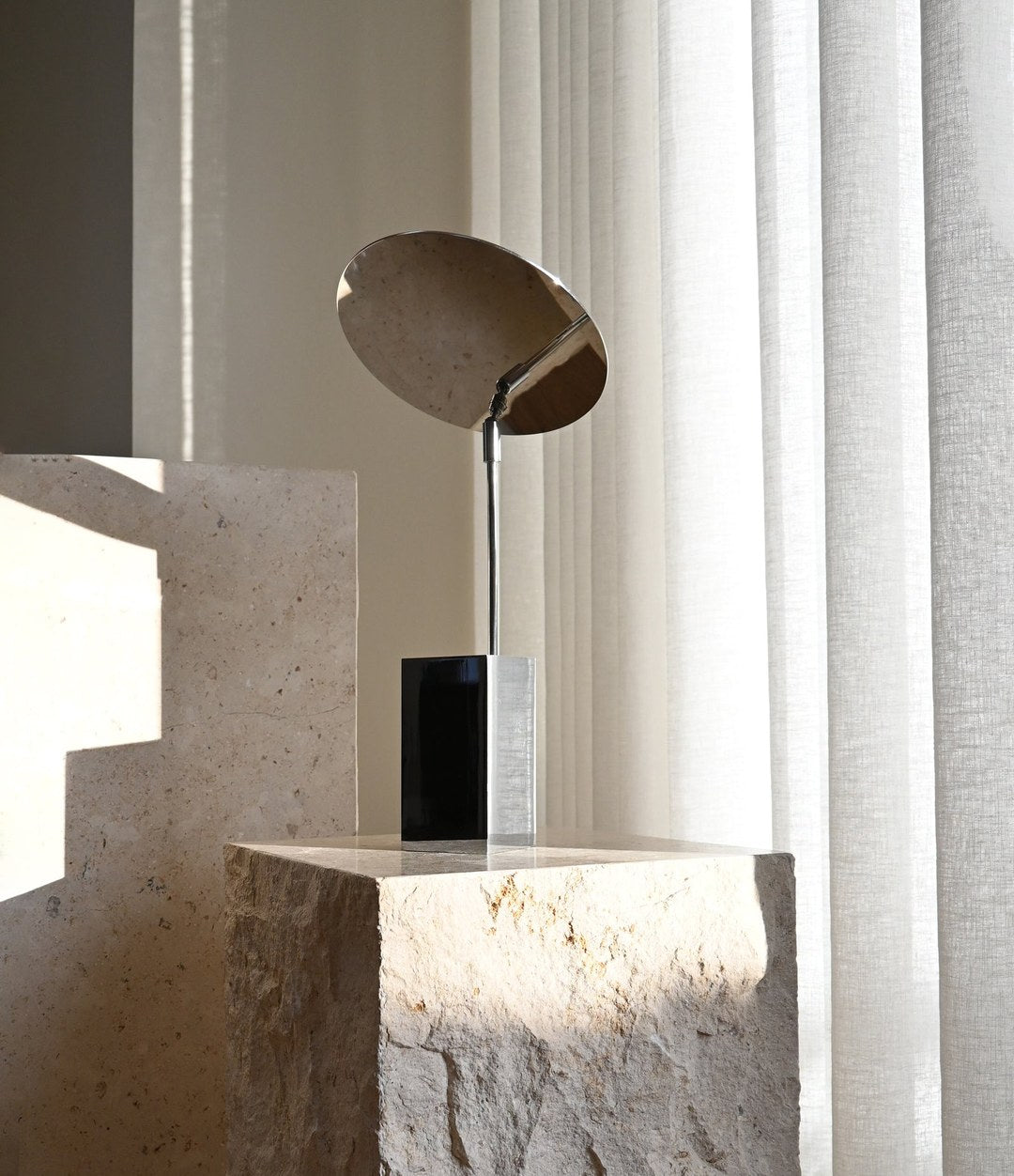 Reflect Table Lamp by 101 Copenhagen in Chrome in a styled interior, view 3 – In Dubai by WSPR