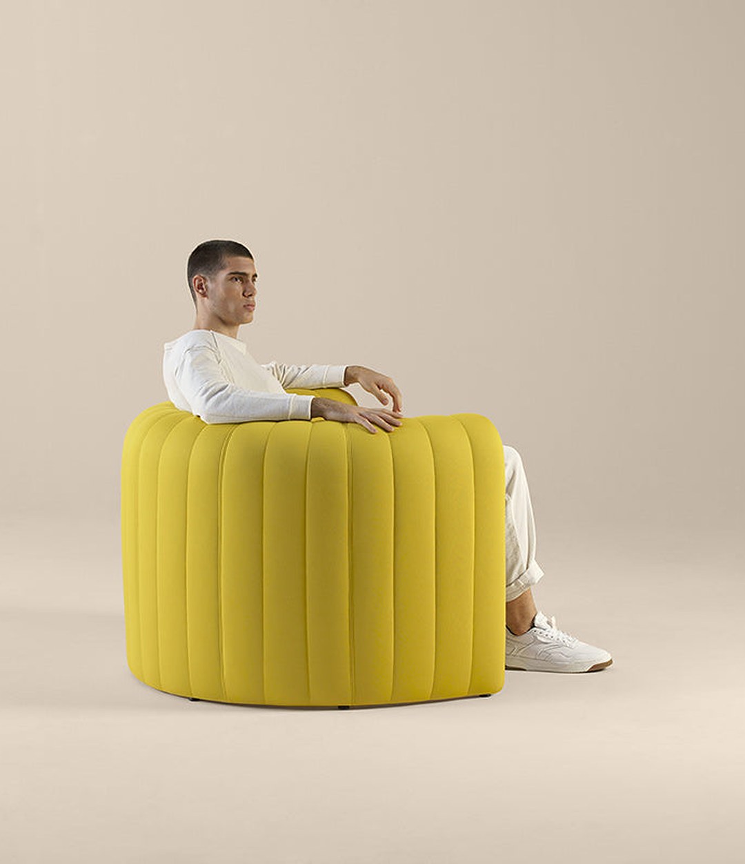 Remnant Armchair by Sancal in yellow, rear view – In Dubai by WSPR