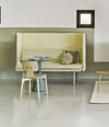 Rew Bench by Sancal in cream with a table in a bright room – In Dubai by WSPR