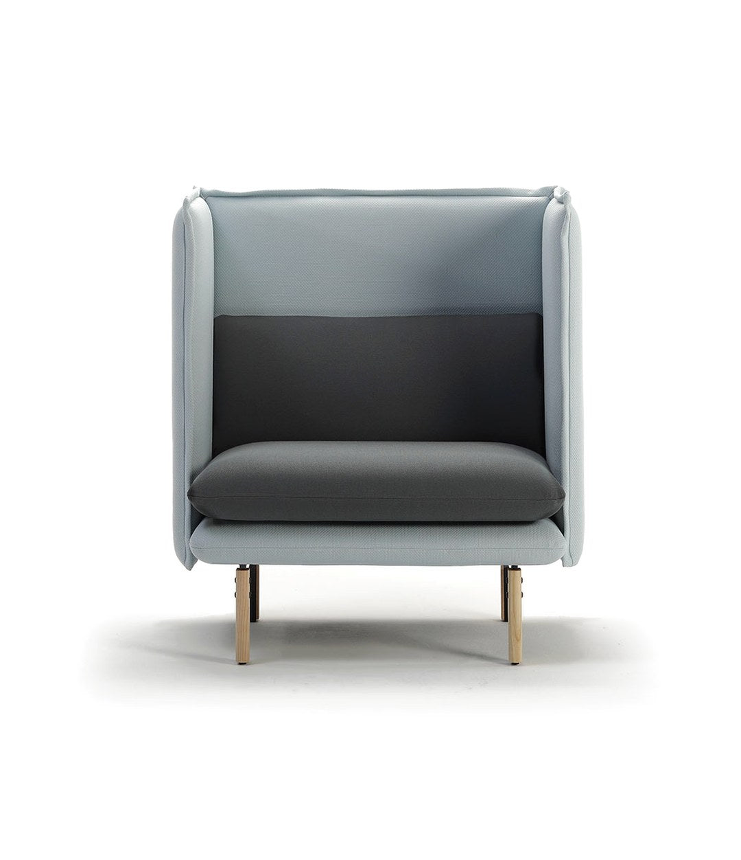 Rew Armchair by Sancal in pale blue and grey with a high back – In Dubai by WSPR