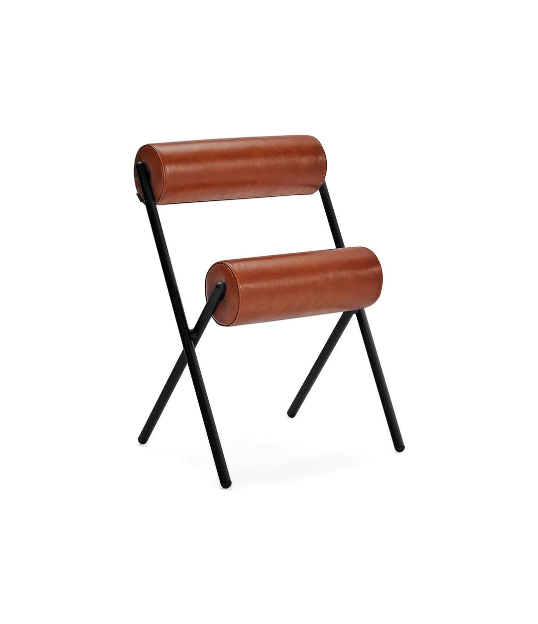 Roll Chair by Sancal in rust on a black frame, front view – In Dubai by WSPR