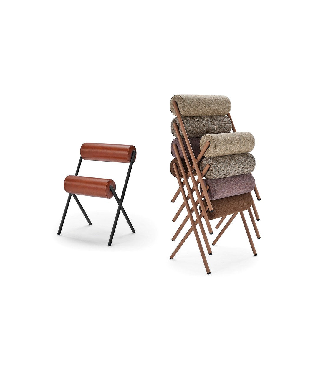 Roll Chair by Sancal beside a stack of chairs – In Dubai by WSPR