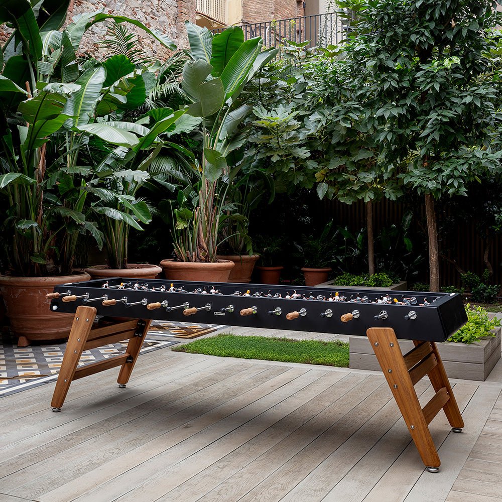 RS Max Foosball Table by RS Barcelona in Jet Black in a styled interior – view 2 – In Dubai by WSPR