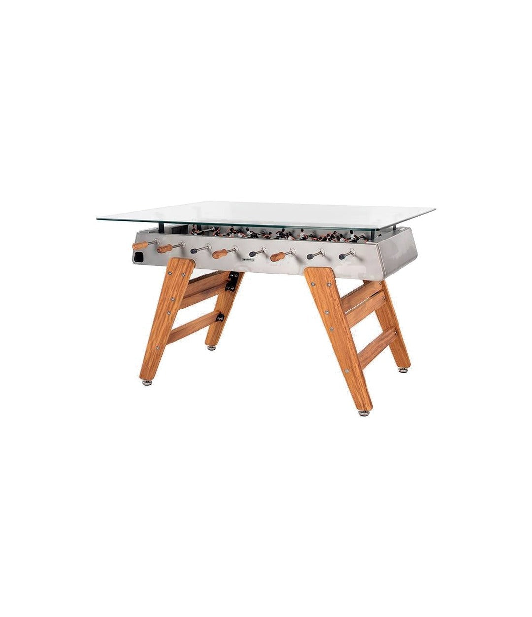 RS3 Wood Dining Foosball Table by RS Barcelona in Inox, Rectangle side view – In Dubai by WSPR