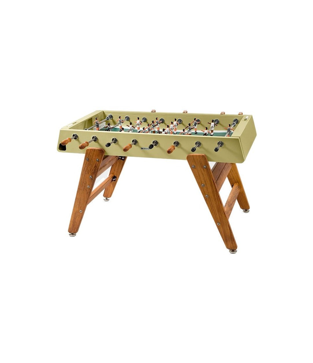 RS3 Foosball Table by RS Barcelona with iroko wood legs in Green Beige – In Dubai by WSPR