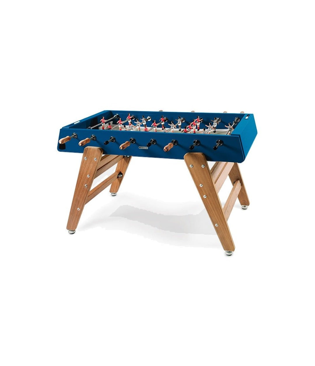 RS3 Foosball Table by RS Barcelona with iroko wood legs in Green Blue – In Dubai by WSPR