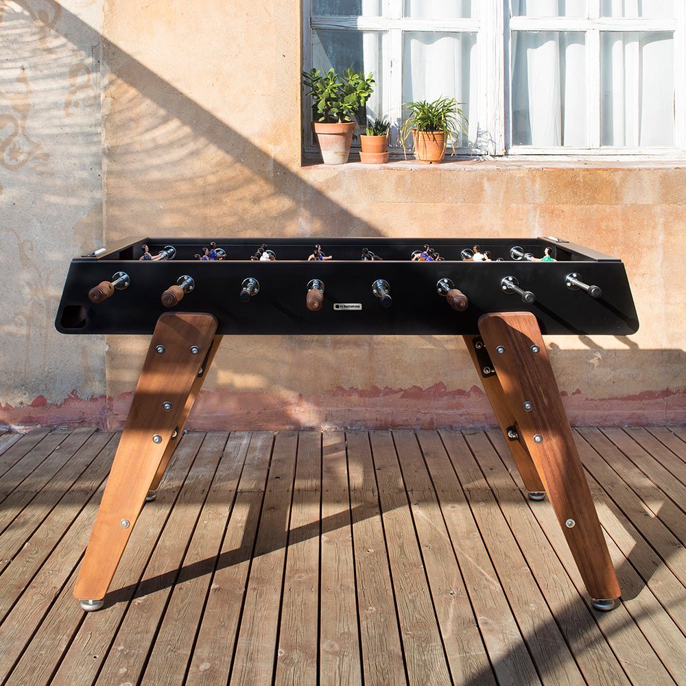 RS3 Foosball Table by RS Barcelona with iroko wood legs in Jet Black – view 2 – In Dubai by WSPR