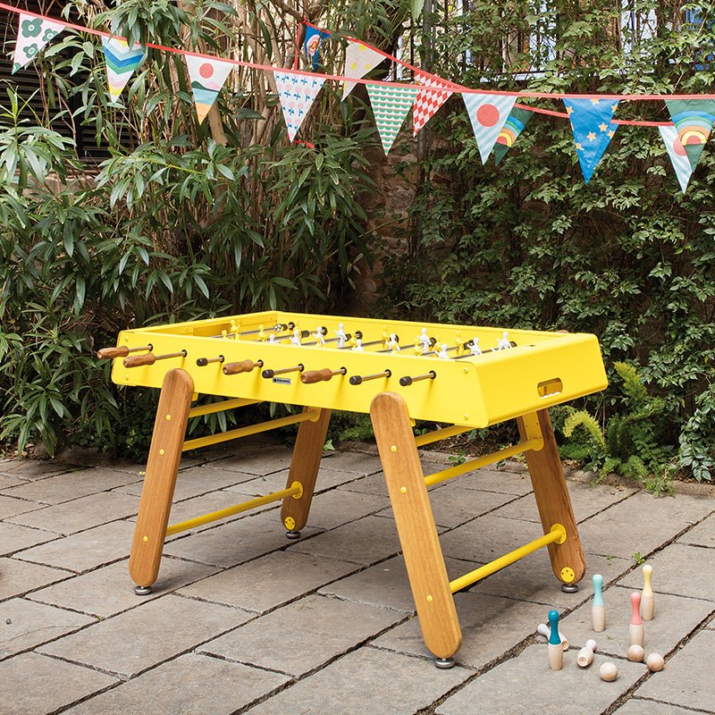 RS4 Home Foosball Table by RS Barcelona in Sulfur Yellow in a styled interior – In Dubai by WSPR