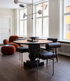 Sahn Chandelier by 101 Copenhagen in Chrome (5m) in a styled interior – In Dubai by WSPR