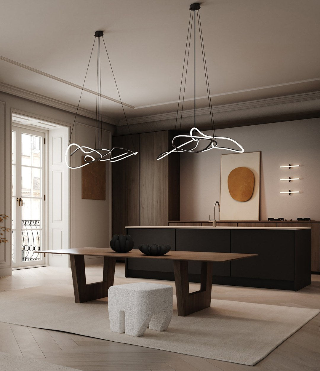 Sculpt Stool by 101 Copenhagen in Off White (CPH 900) in a styled interior, view 3 – In Dubai by WSPR