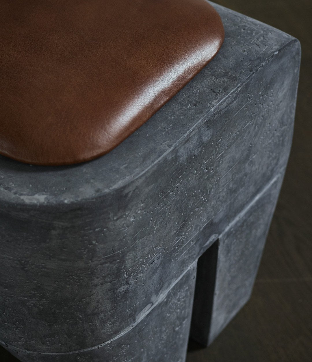 Sculpt Stool Cushion by 101 Copenhagen in Leather in a styled interior, view 2 – In Dubai by WSPR