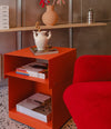 Seta Trolley by Sancal in orange styled as a side table – In Dubai by WSPR