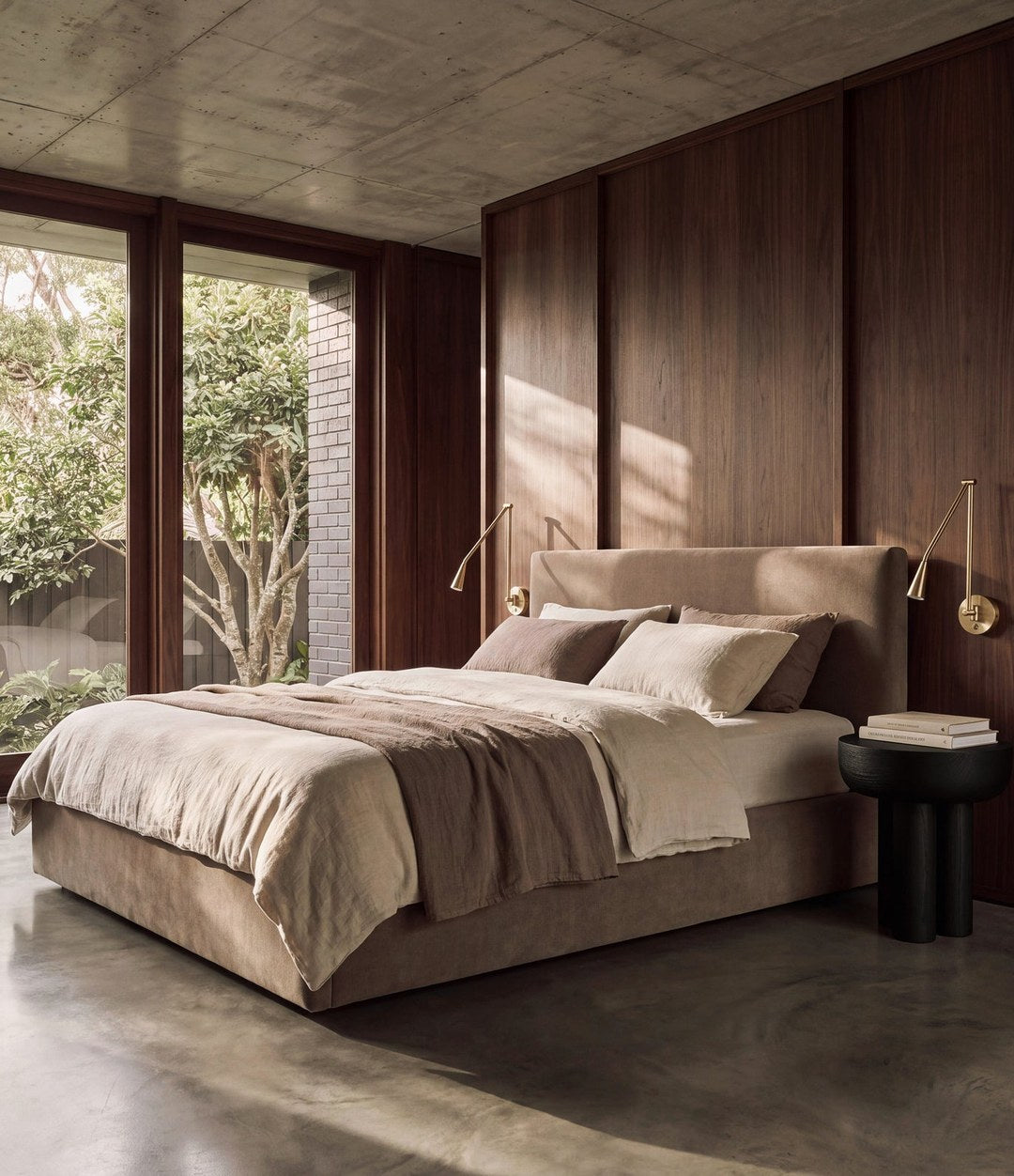 Snake Wall Lamp by 101 Copenhagen in Brass in a styled interior, view 2 – In Dubai by WSPR