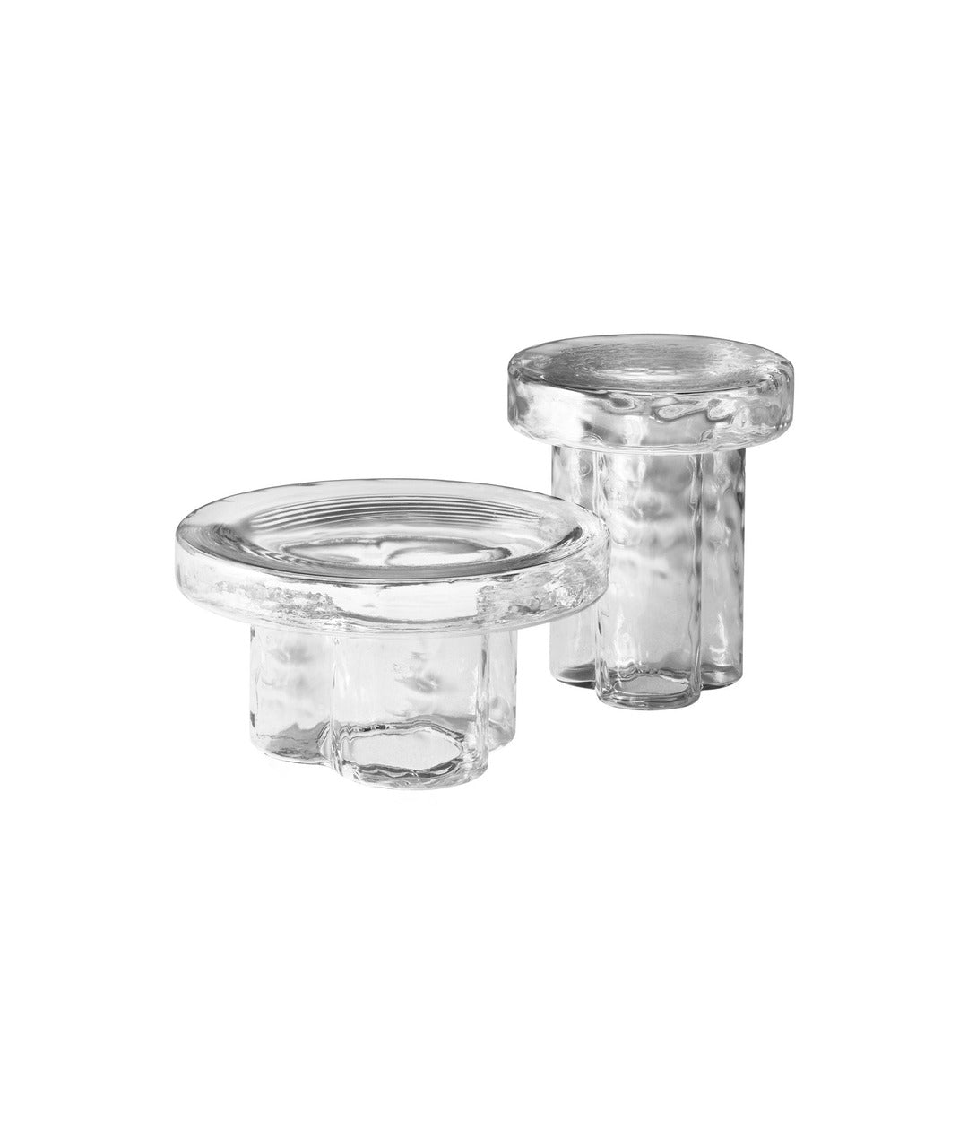 Soda Iced coffee tables by Miniforms, high and low set, transparent iced glass – In Dubai by WSPR