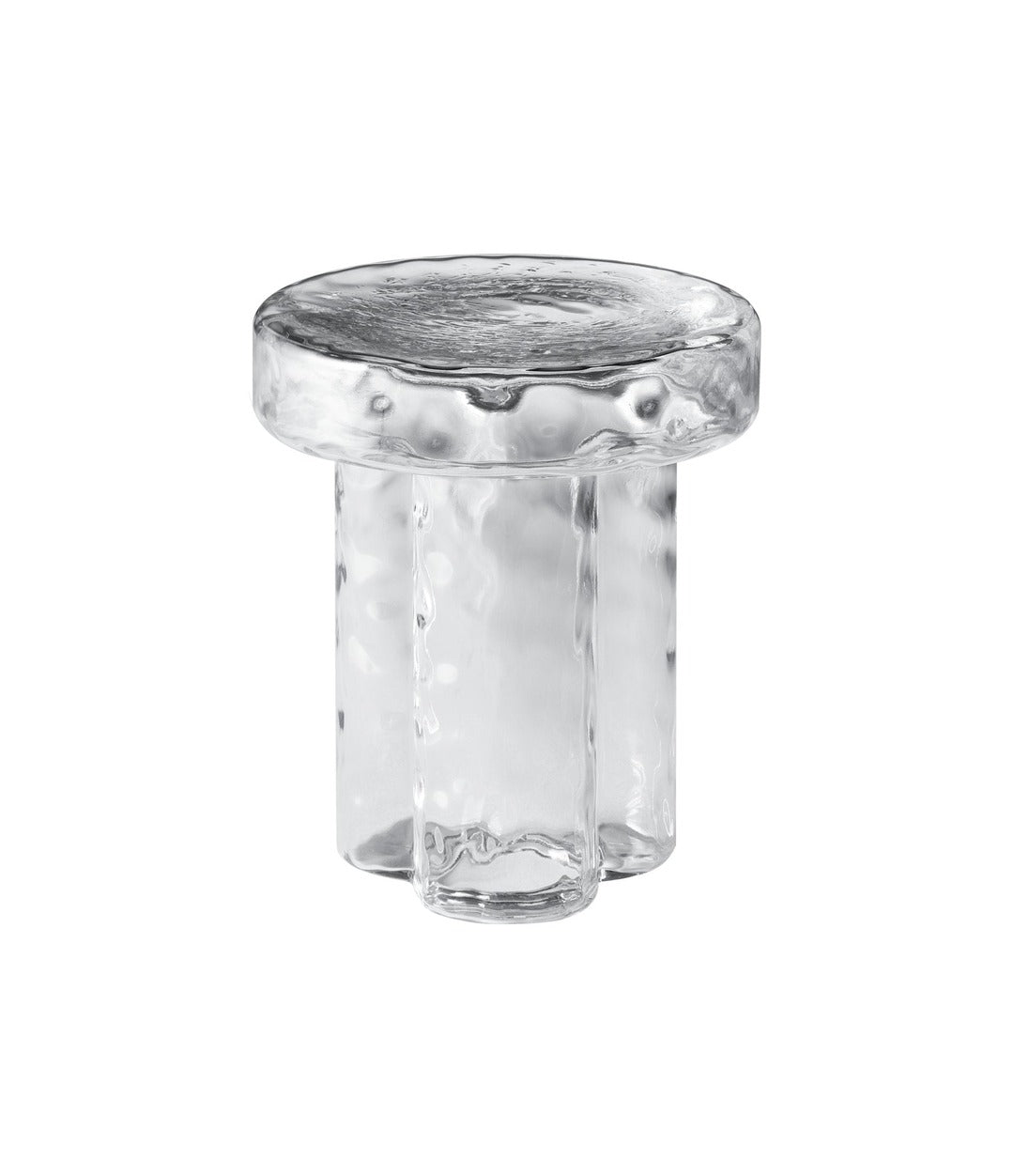 Soda coffee table by Miniforms in Iced Transparent glass, high Ø38 x 45 cm – In Dubai by WSPR