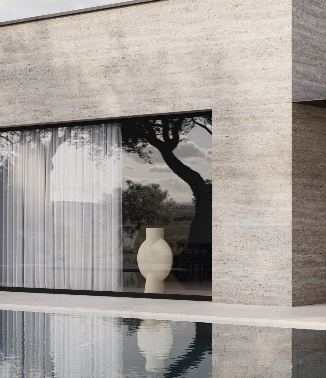 Sphere Vase Bubl, Giant by 101 Copenhagen in Sand in a styled interior – In Dubai by WSPR