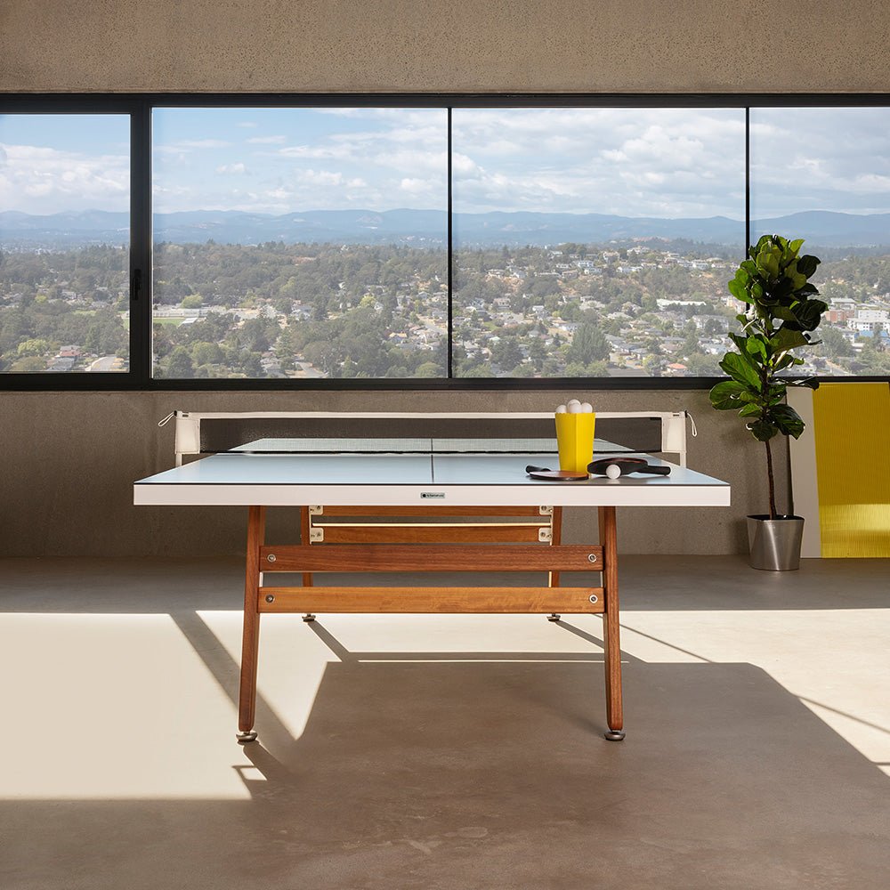 Stationary Ping Pong Table by RS Barcelona in White in a styled interior – view 2 – In Dubai by WSPR