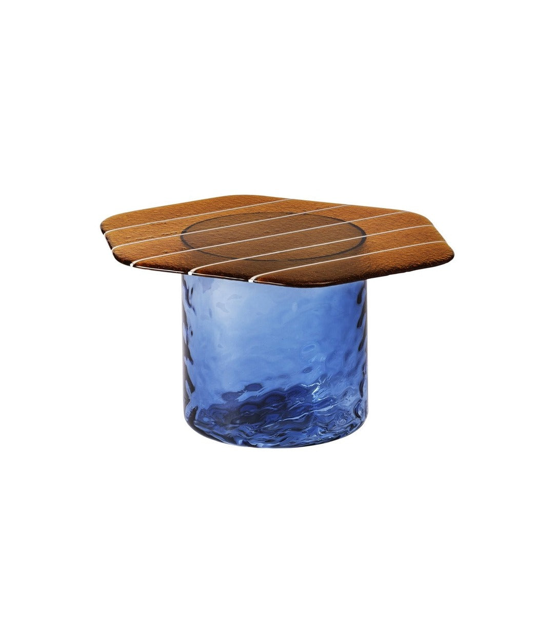 Striche coffee table by Miniforms in Arancio top and Blu base, low – In Dubai by WSPR