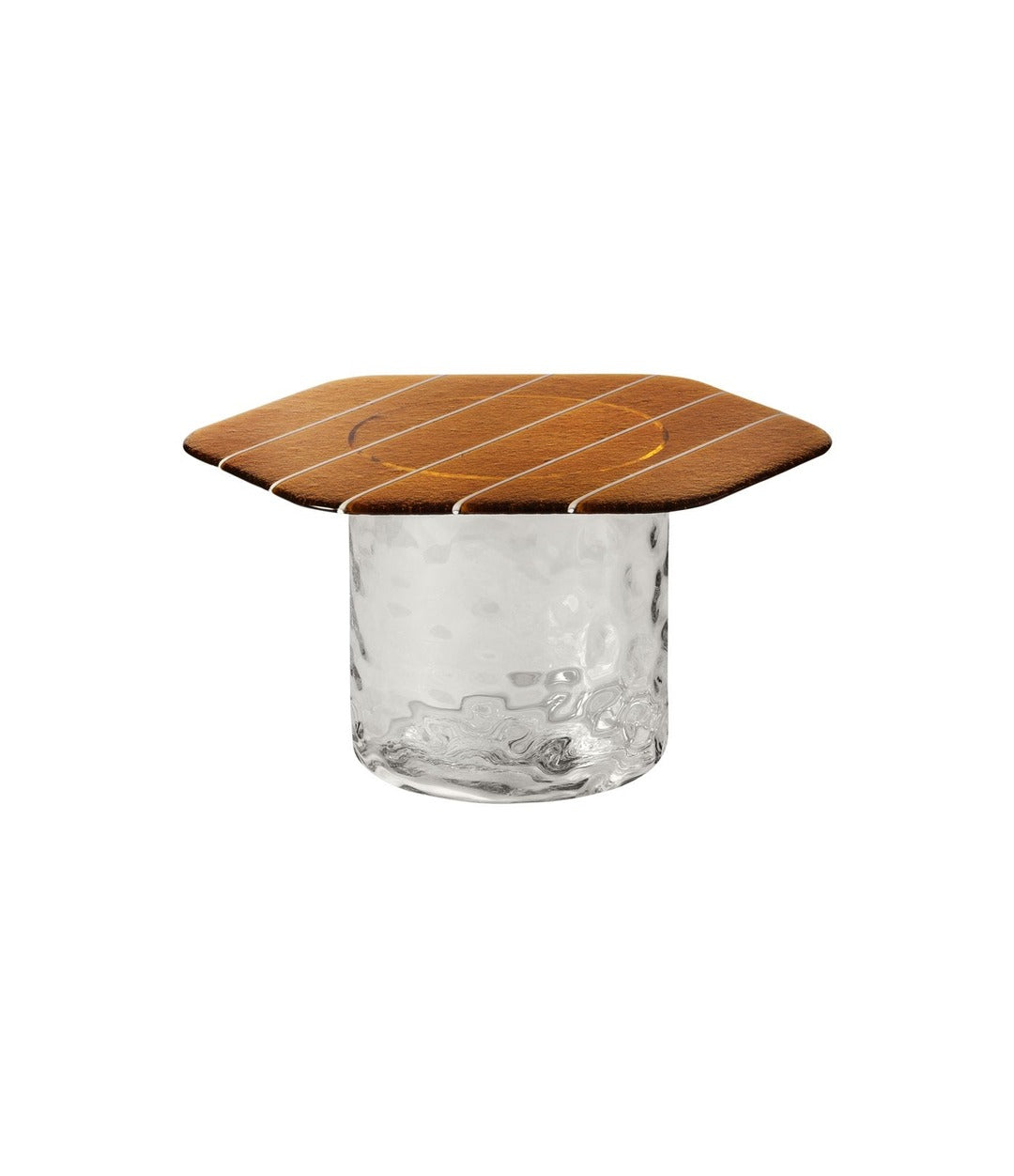 Striche coffee table by Miniforms in Arancio top and Cristallo base, low – In Dubai by WSPR