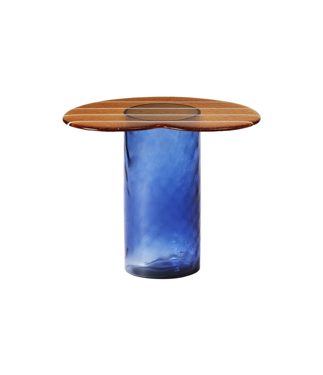 Striche side table by Miniforms in Arancio top and Blu base, high – In Dubai by WSPR