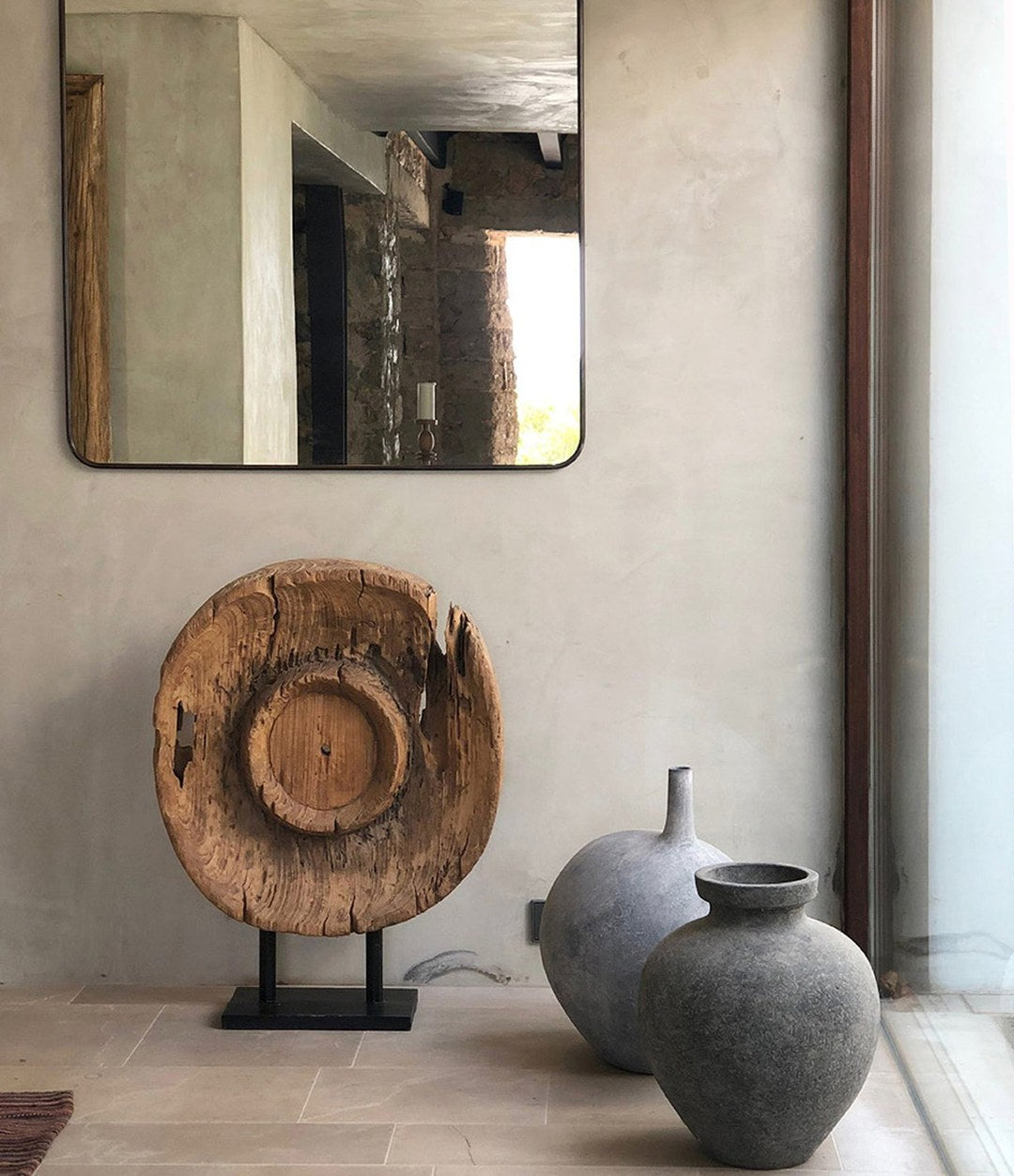 Submarine Vase, Big by 101 Copenhagen in Light Grey in a styled interior, view 2 – In Dubai by WSPR