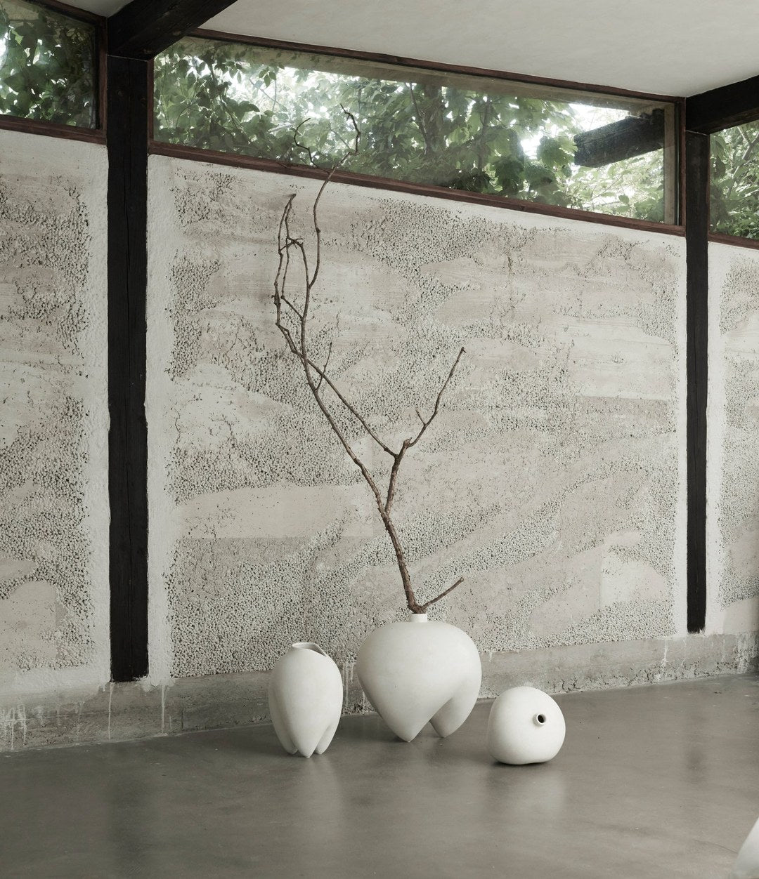 Sumo Vase, Slim by 101 Copenhagen in Bone White in a styled interior, view 2 – In Dubai by WSPR