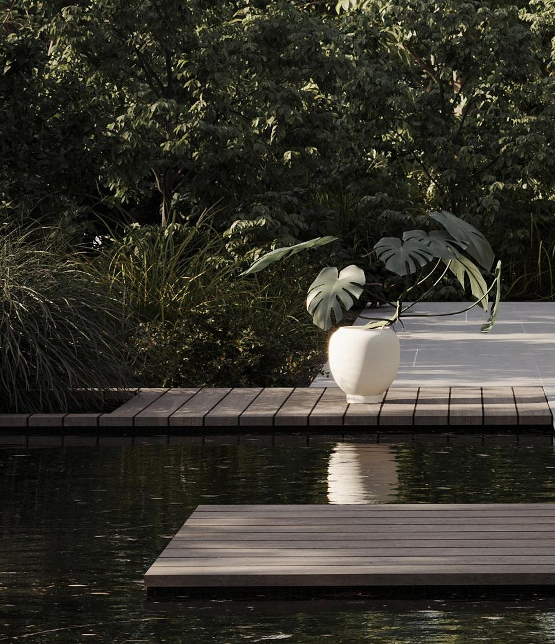 Sunao Plant Pot, Medio by 101 Copenhagen in Birch in a styled interior, view 3 – In Dubai by WSPR