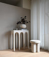Sunao Vase Fat, Mini by 101 Copenhagen in Birch in a styled interior, view 2 – In Dubai by WSPR
