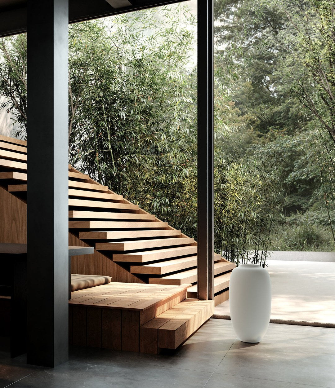 Sunao Vase Slim, Hexa by 101 Copenhagen in Birch in a styled interior, view 2 – In Dubai by WSPR