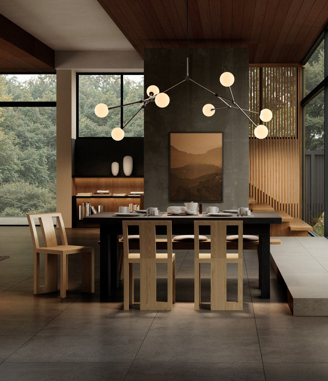 Sunao Vase Slim, Petit by 101 Copenhagen in Birch in a styled interior, view 3 – In Dubai by WSPR
